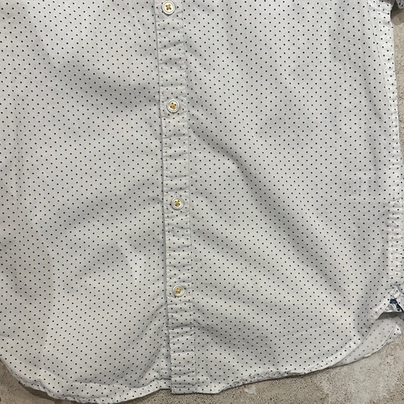 Boy's White and Blue Polka Dot Blouse - Picture 6 of 9
